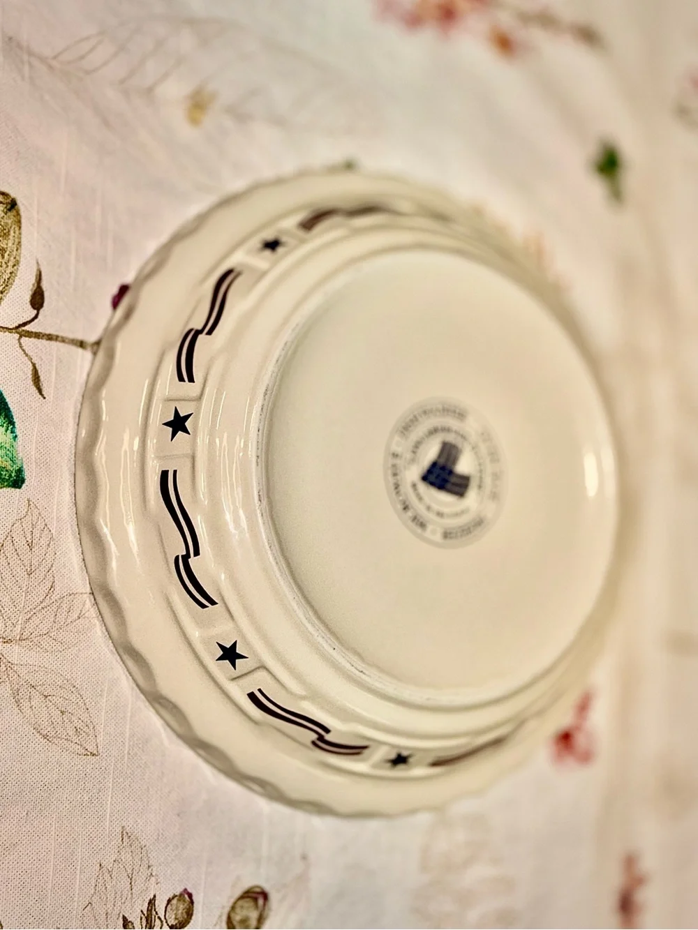 Longaberger Pottery ALL-AMERICAN 🎆🇺🇸🎆 Pie Plate
